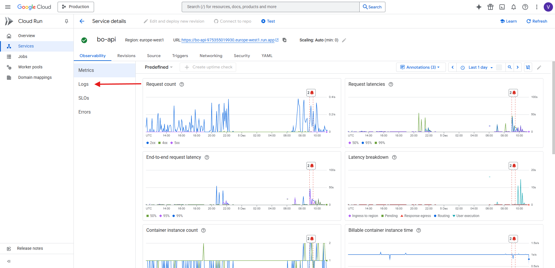 Logs location in the bo-api page.